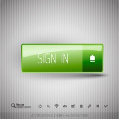 Modern button with icons set
