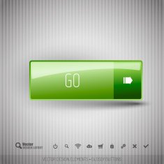 Modern button with icons set N2