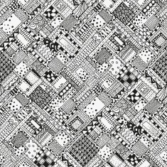 Seamless diagonal pattern with abstract figures N2
