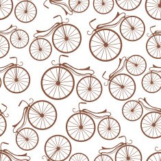 Retro bicycles pattern
