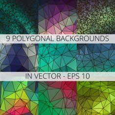 Set of 9 abstract triangle polygonal backgrounds N2