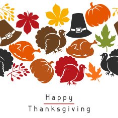 Happy Thanksgiving Day seamless pattern with holiday objects N2