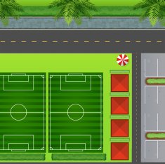Football fields by carpark
