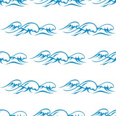 Blue ocean waves seamless pattern