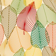 Colorful autumn leaves seamless pattern N3
