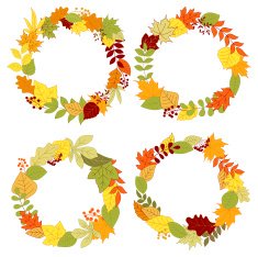 Autumn borders and frames with leaves
