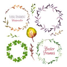 Vector Illustration Hand-painted watercolor design elements N12