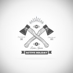 Camping retro vector logo