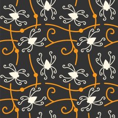 Halloween Stylized Spiders Seamless Pattern