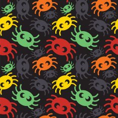 Halloween Little Spiders Seamless Pattern N3