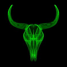 Bull skull 3d style vector for print tattoo t-shirt