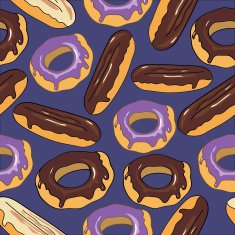 seamless background with eclairs and donuts N2