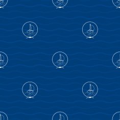 Seamless Pattern with Yacht
