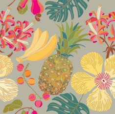 Seamless pattern tropical flowers N2
