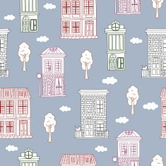 Houses and homes architecture seamless pattern