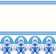 Gzhel style border pattern Blue porcelain russian or chinese swirl N2
