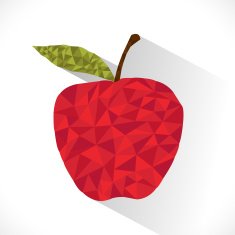 Stylish abstract apple with leaf