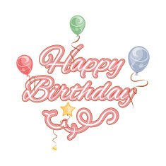 Happy birthday isolated text