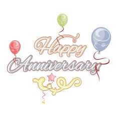 Happy anniversary isolated text