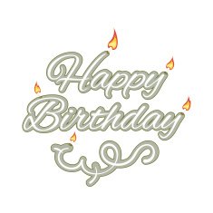 Happy birthday isolated text N3