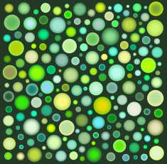 many green yellow bubbles over deep