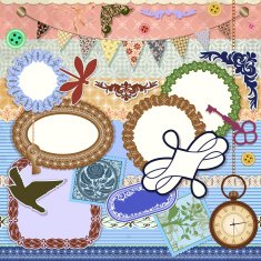 Vector scrap booking set N2
