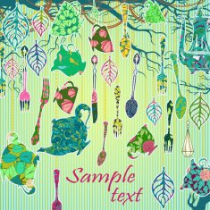 Scrapbooking background with tea party theme N2
