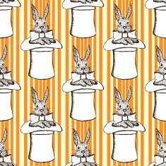 Sketch rabbit in hat vintage style