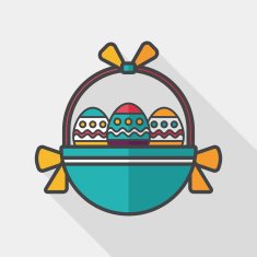 easter egg flat icon with long shadow eps10 N31