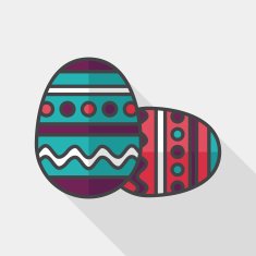 easter egg flat icon with long shadow eps10 N32