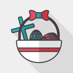 easter egg flat icon with long shadow eps10 N33