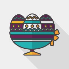 easter egg flat icon with long shadow eps10 N34