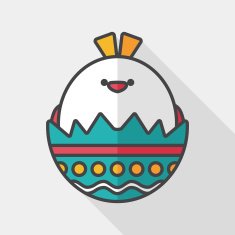 easter egg flat icon with long shadow eps10 N35