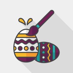 easter egg flat icon with long shadow eps10 N36