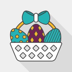 easter egg flat icon with long shadow eps10 N40