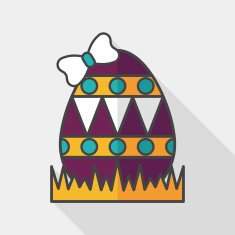 easter egg flat icon with long shadow eps10 N41