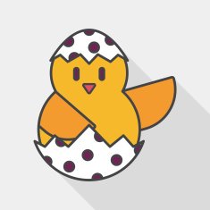 easter egg flat icon with long shadow eps10 N42