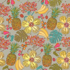 Seamless pattern tropical flowers N3