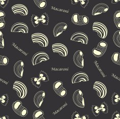 Seamless background made of pasta in linear style N3