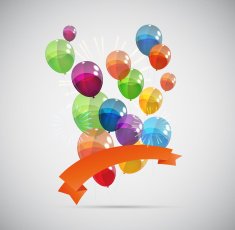 Color Glossy Balloons Background Vector Illustration N140