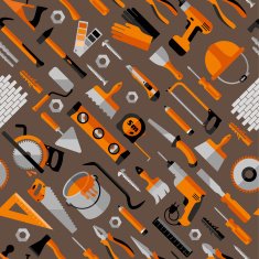 Color seamless pattern of building