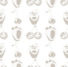Seamless background made of berries in linear style N3