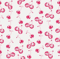 Seamless background made of cherry in linear style N4