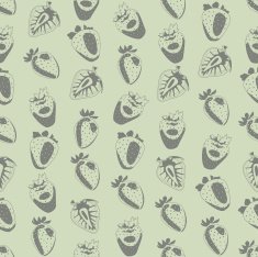 Seamless background made of strawberry in linear style N3