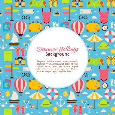 Flat Vector Summer Holidays Background