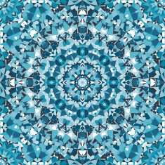 blue ornamental circular kaleidoscope pattern