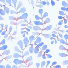 Blue branches 2 Vector seamless background N2