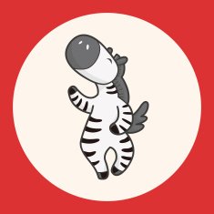 animal zebra cartoon theme elements