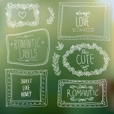 Set Of Vintage Symbols And Ribbons Vector Illustration