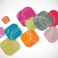 Vector color square connection eps